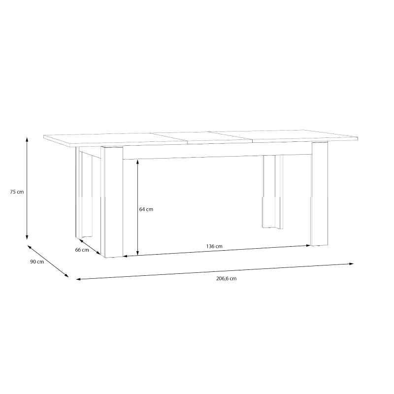 ÁLAMO taula rectangular extensible