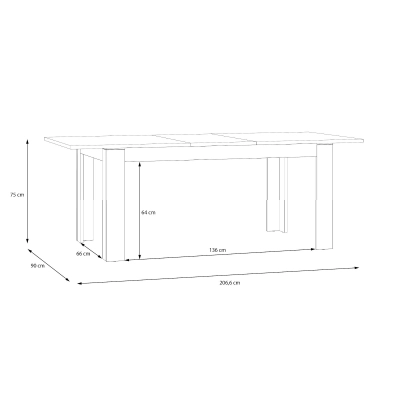 ÁLAMO mesa rectangular extensible